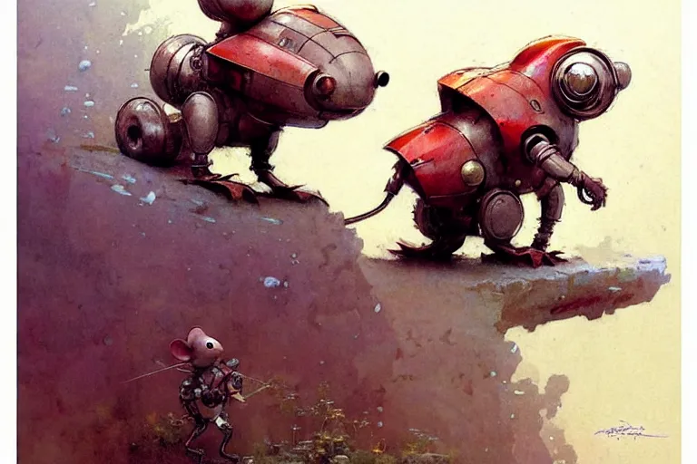 Image similar to adventurer ( ( ( ( ( 1 9 5 0 s retro future robot mouse explorer vehical. muted colors. ) ) ) ) ) by jean baptiste monge!!!!!!!!!!!!!!!!!!!!!!!!! chrome red