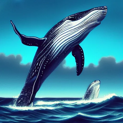 Image similar to looking up at whales in the sky, trending on artstation, award winning, emotional, highly detailed surrealist art