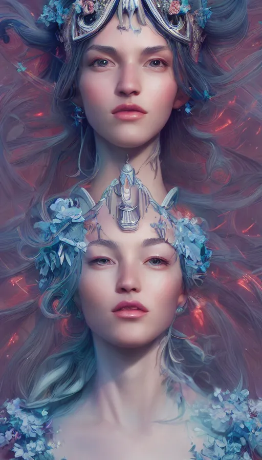 Image similar to a beautiful goddesses, profile, full body, universe, dream, highly detailed, digital painting, refreshing, trending on artstation, octane render, illustration by james jean