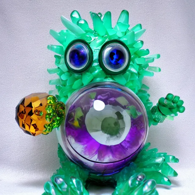 Prompt: crystal glass monster. etsy shop photo