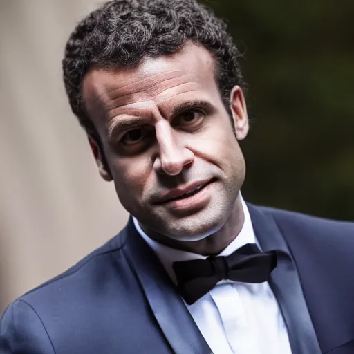 Prompt: afro-american Emmanuel Macron, 50mm photography, high quality, 4K