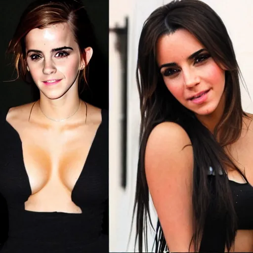 Image similar to emma watson mixed with kim kardashian