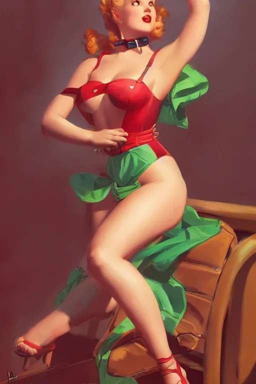 Image similar to a gacha live character in the style of gil elvgren, vivid colors, high details, cinematic, 8k resolution, beautiful detailed, photorealistic, digital painting, artstation, concept art, smooth, sharp focus, illustration, fantasy background, artstation trending, octane render, unreal engine