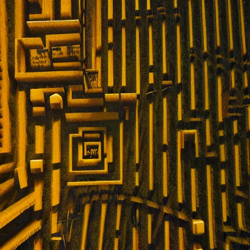 Image similar to hyperrealistic dslr film still of closeup overhead view of corn maze, stunning 8 k octane comprehensive 3 d render, inspired by istvan sandorfi & greg rutkowski & unreal engine, perfect symmetry, dim volumetric cinematic lighting, extremely hyper - detailed, incredibly real lifelike attributes & flesh texture, intricate, masterpiece, artstation, stunning