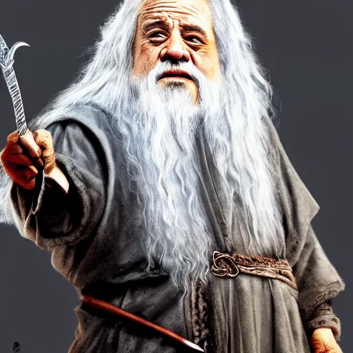 Prompt: ultra realistic illustration, danny devito as gandalf the white from lord of the rings movie, full body, high quality, highly detailed, wide angle, illustration, digital art, full color