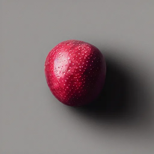 Image similar to centered hyper-realistic single piece of fruit, gray background