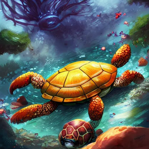 Prompt: crab turtle by ross tran