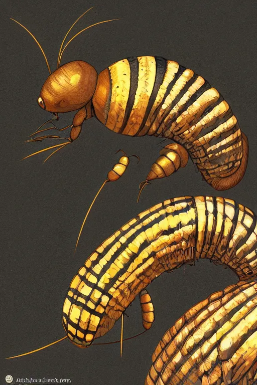 Prompt: an armadillidium, highly detailed, digital art, sharp focus, trending on art station, anime art style