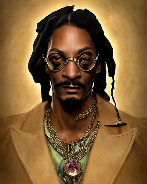 Prompt: steampunk snoop dog, masterpiece, intricate, elegant, highly detailed, digital painting, artstation, concept art, smooth, sharp focus, illustration, art by artgerm and greg rutkowski and alphonse mucha and uang guangjian and gil elvgren and sachin teng, symmetry!!