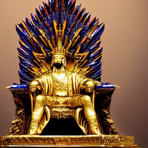 Prompt: god sitting in he's throne, high definition, vibrant, gold