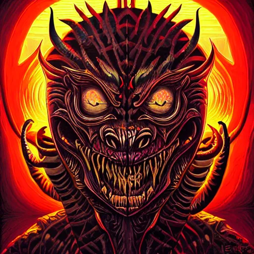 Prompt: barong family member, wiwek, mara demon, one single tribe member, jungle, one single mask, dark, ancient warrior, snake, alien, predator, dragon, devil, satan, diablo, tribal, inner glow, art by dan mumford and justin gerard