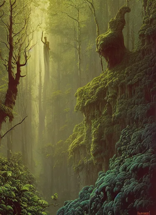 Image similar to hyper realistic end of the weak gorgeous lighting, blue sky, highly detailed, lush forest by zdzisław beksinski and norman rockwell and greg rutkowskiweta studio, and lucasfilm