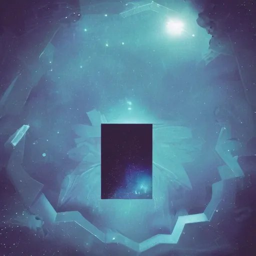 Image similar to blue liminal space album cover, no text, no people