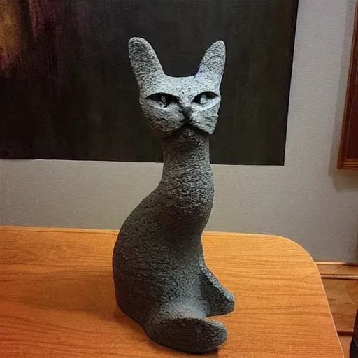 Prompt: “ giacometti cat sculpture ”