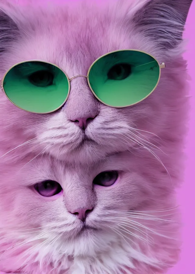 kawaii oversized kitty glasses in pink