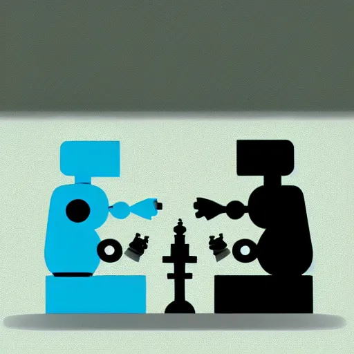 Image similar to robot playing chess against human