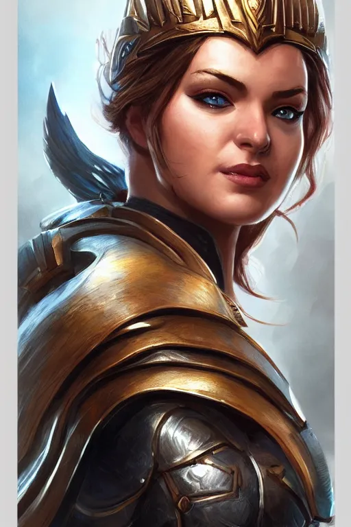 Image similar to amazon valkyrie athena, d & d, fantasy, portrait, highly detailed, headshot, digital painting, trending on artstation, concept art, sharp focus, illustration, art by artgerm and greg rutkowski and magali villeneuve