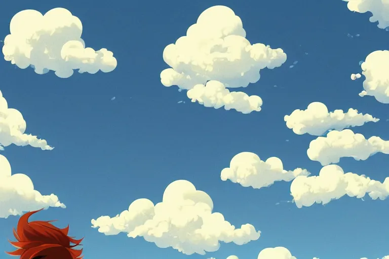 Prompt: clean cel shaded vector art, spiral, curled blue sky fluffy curled clouds, smoke shaped clouds, from lorax movie, by studio ghibli, shutterstock. behance hd by lois van baarle, artgerm, helen huang, by makoto shinkai and ilya kuvshinov, rossdraws, illustration