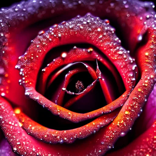 Prompt: award - winning macro of a beautiful rose made of molten lava on black background by harold davis, georgia o'keeffe and harold feinstein, highly detailed, hyper - realistic, nebula color, inner glow, trending on deviantart, artstation and flickr, nasa space photography, national geographic