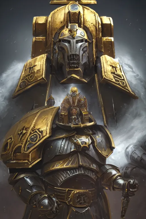 Image similar to armor portrait heros warhammer 4 0 k horus heresy fanart - the primarchs emperor by johannes helgeson animated with vfx concept artist & illustrator global illumination ray tracing hdr fanart arstation zbrush central hardmesh 8 k octane renderer comics stylized