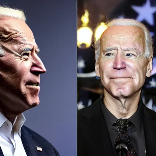 Image similar to joe biden as a junkie crackhead in a crack house with black eyes and crying hilary clinton and bill cosby as her pimp, hyperrealism photo - realistic photography volumetric lighting enchantingly beautiful photography