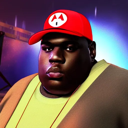 Prompt: Biggie Smals in smash bros