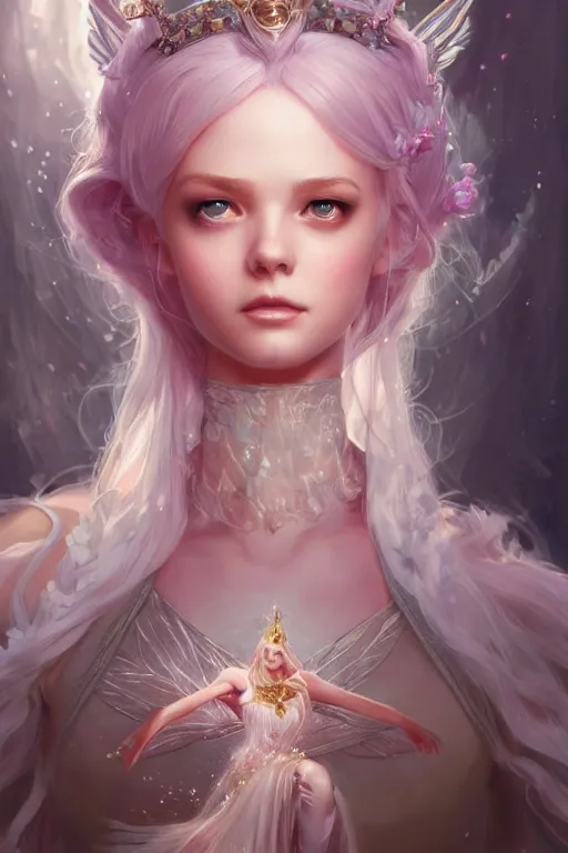 Image similar to fairy princess, highly detailed, d & d, fantasy, highly detailed, digital painting, trending on artstation, concept art, sharp focus, illustration, art by artgerm and greg rutkowski and fuji choko and viktoria gavrilenko and hoang lap