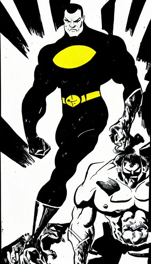Prompt: ink illustration detailed portrait of DC black adam, heavy ink, artwork by mike mignola