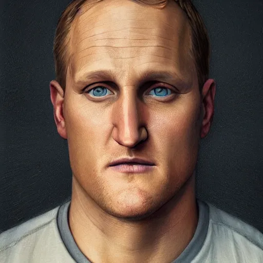 Prompt: hyperrealistic mixed media image of cross eyed slack jawed woody harrelson, stunning 3 d render inspired art by istvan sandorfi and greg rutkowski, perfect facial symmetry, realistic, highly detailed attributes and atmosphere, dim volumetric cinematic lighting, 8 k octane extremely hyper - detailed render, post - processing, masterpiece,