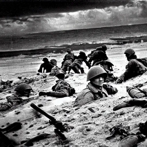 Image similar to the d - day, by robert capa,