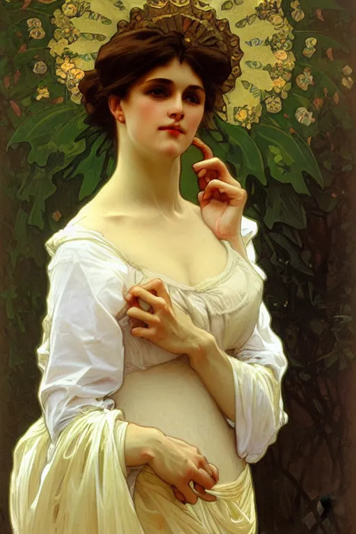 Prompt: victorian lady, painting by alphonse mucha, bouguereau, detailed art, artstation