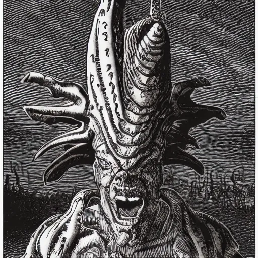 Image similar to tribal mead horn in the style of michael whelan and gustave dore