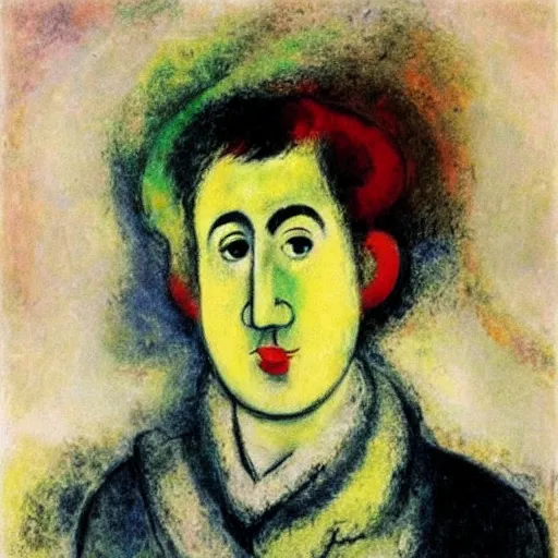 Prompt: A portrait by Marc Chagall