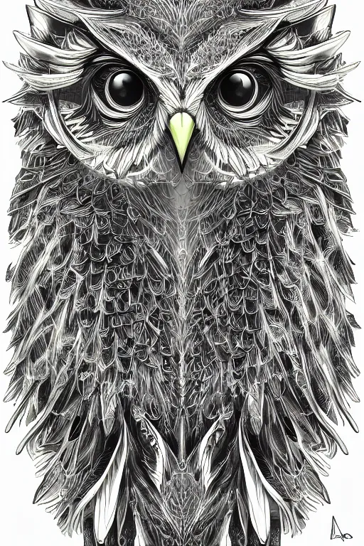 Prompt: radiant owl, highly detailed, digital art, sharp focus, trending on art station