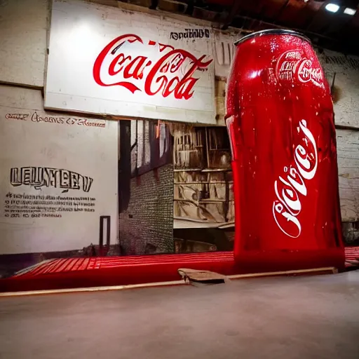 Image similar to coca cola huge tank, ultra realistic, photo