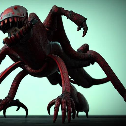 Prompt: the headcrab from half-life 2 controlling a medieval dragon, (octane render), !!unreal engine!!, 3D, award-winning