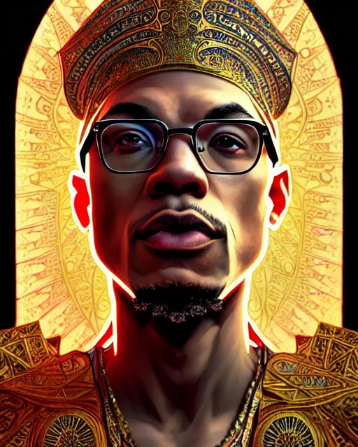 Prompt: symmetry!!!!!! beautiful malcolm x anime summer speaker close portrait, wearing ornate clothing, ultra detailed, elegant, intricate, anime, dynamic lighting, dnd, glowing lights, digital art, digital painting, artstation, wlop, sharp focus, illustration, art by artgerm and greg rutkowski and alphonse mucha, 8 k