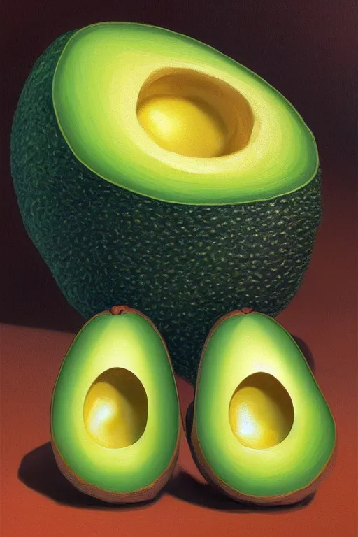 Image similar to mr potato head is an avocado, artgem, digital painting, color painting, hyperrealistic, concept art, oil painting, masterpiece, concept art, trending on deviantart, realistic and detailed face, highly detailed, high quality, 8 k, soft lighting, fancy colors, fantasy, cinematic, high coherence