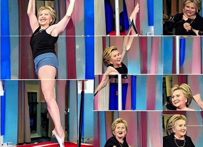 Image similar to Hillary Clinton Pole dancing