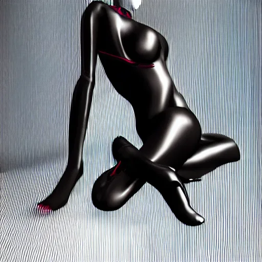 Prompt: gorgeous gynoid posing in stockings, hyperrealistic, octane, highly detailed,