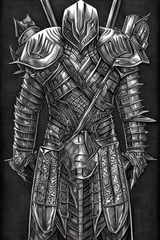 Image similar to armoured warrior, symmetrical, highly detailed, digital art, thorned themed armour, sharp focus, trending on art station, kentaro miura manga art style