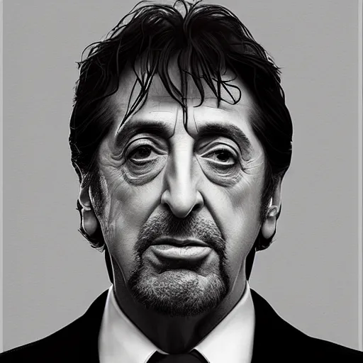 Image similar to portrait of al pacino by mitch griffiths