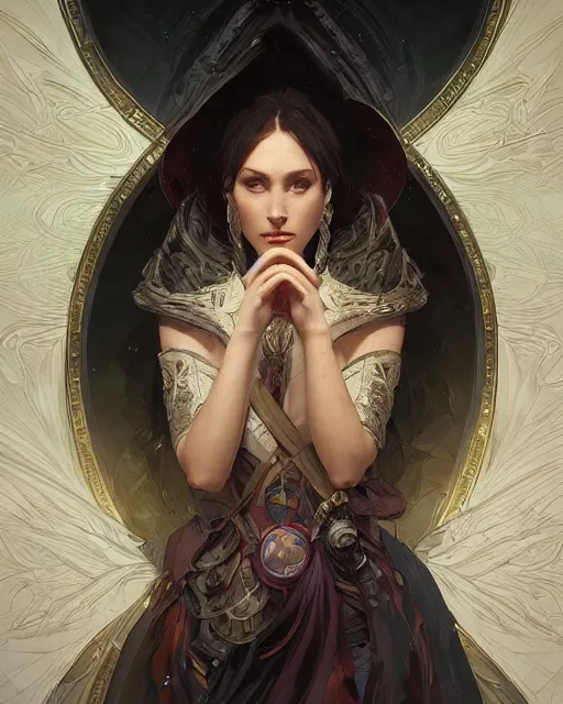 Image similar to the designer of the universe, deep focus, d & d, intricate, elegant, highly detailed, digital painting, artstation, concept art, matte, sharp focus, illustration, hearthstone, art by artgerm and greg rutkowski and alphonse mucha