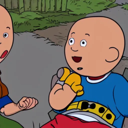 Image similar to caillou being punched by an asdfmovie character