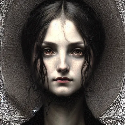 Image similar to symmetry!! portrait of a silhouette of a woman in the world of gustave dore, horror, fashion, dark!! intricate, elegant, highly detailed, digital painting, artstation, concept art, smooth, sharp focus, illustration, art by artgerm and greg rutkowski and alphonse mucha