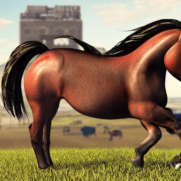 Prompt: RGB gaming horse manufactured by the company Razor