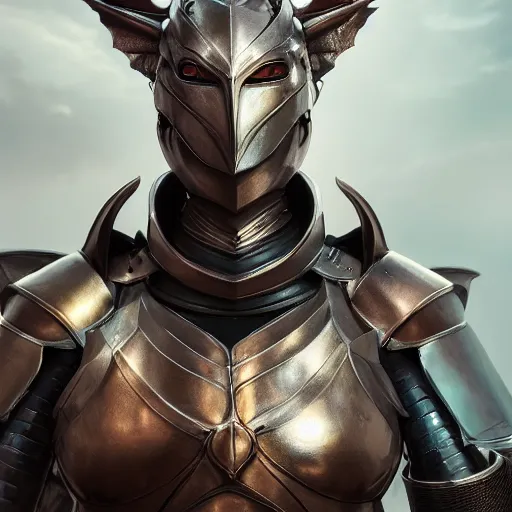 Prompt: stunning bust of a beautiful female knight, but as an anthropomorphic female dragon, well designed robot female dragon head, well armored, sharp claws, HD octane render, epic cinematography, fantasy, Artstation, Deviantart, Furaffinity