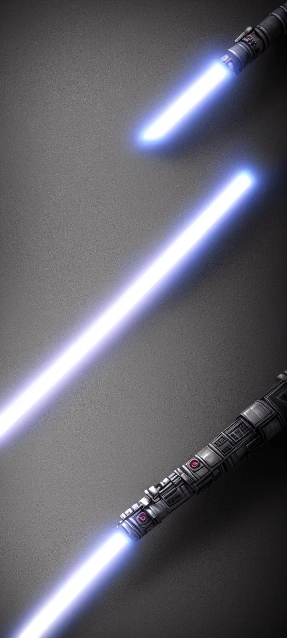 Image similar to ultra - detailed cinematic render, of a lightsaber hilt, that lies vertically on a round carved stone, lit up in a dark room, photo from above, octane render, deviantart, high quality, digital art, 8 k, jedi fallen order, volumetric lighting