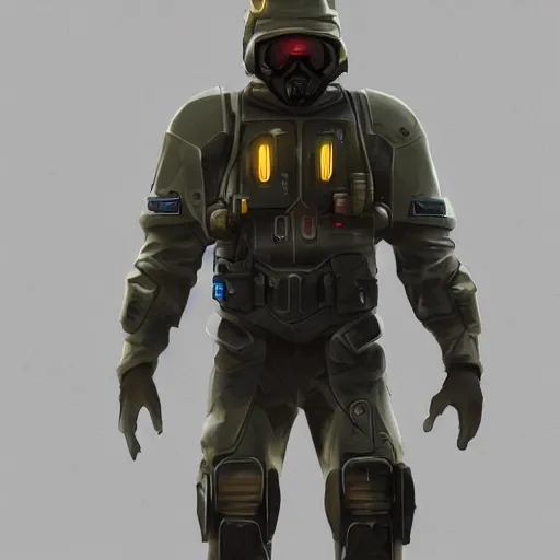 Image similar to futuristic soldier, plasma gun, artstation