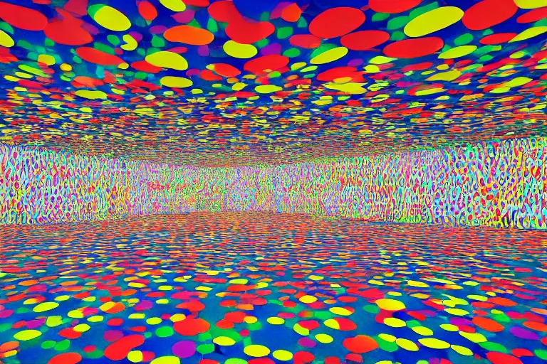 Prompt: art installation by yayoi kusama, highly detailed, unreal engine 5, dream like, vibrant, cohesive